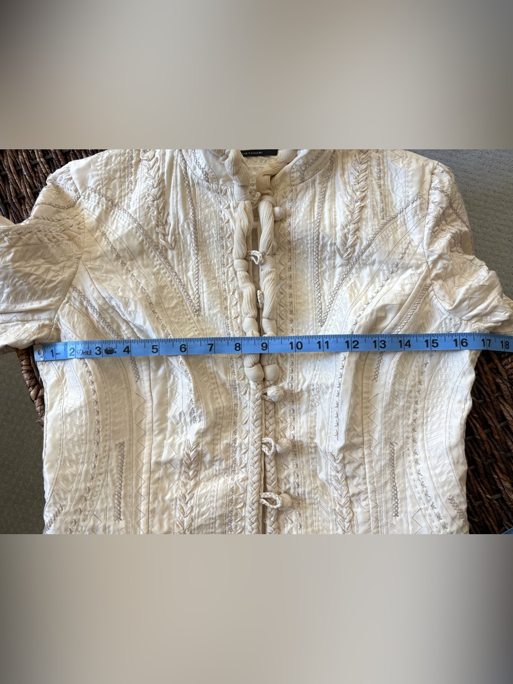 Elie Tahari Cream Quilted Detail Jacket - Picture 9 of 12